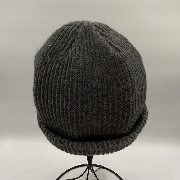 Retro CARV Logo Plain Gray Winter Machine Knit Skully Beanie Hat - Picture 2 of 6